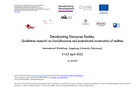 Cover_ Programme "International Workshop  Decolonising Discourse Studies. Qualitative research on (non)discursive and postcolonial construction of realities"