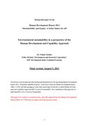 Environmental sustainability in a perspective of the human development and capability approach