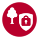 Icon: A tree and a lock, representing environmental protection and reduced inequalities.