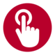 Logo: Finger tapping a button - Apply now!