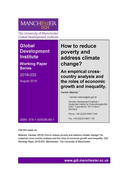 How to reduce poverty and address climate change? An empirical cross-country analysis and the roles of economic growth and inequality