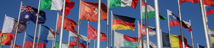 Header: Germany's new foreign politics with flags