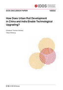How does urban rail development in China and India enable technological upgrading?