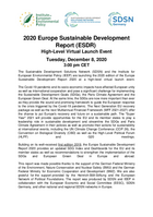 Cover: Invitation "2020 Europe Sustainable Development Report"