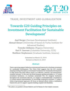 Cover: Towards G20 guiding principles on investment facilitation for sustainable development