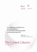 From debating social justice to proposed solutions - 10 years of the Managing Global Governance programme