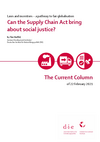 Cover: Can the Supply Chain Act bring about social justice? Stoffel, Tim (2021) The Current Column of 22 February 2021