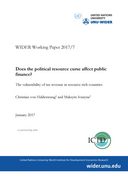 Does the political resource curse affect public finance? The vulnerability of tax revenue in resource-rich countries