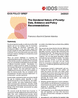 The gendered nature of poverty data evidence and policy